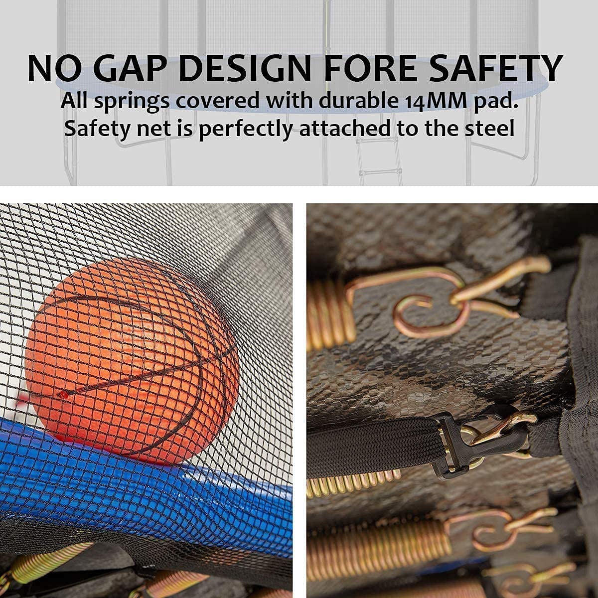 YAKEY 12FT Trampoline with Safety Enclosure Net