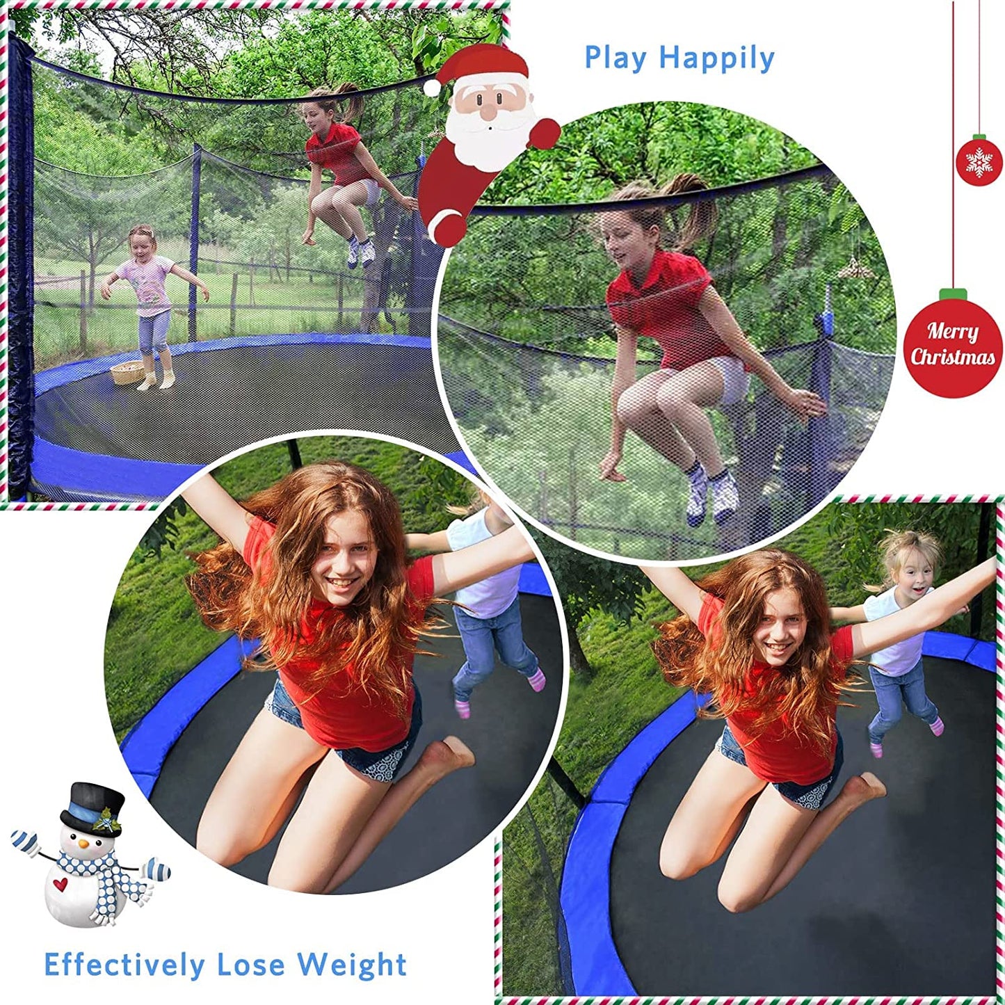 YAKEY 10FT Trampoline with Safety Enclosure Net