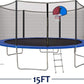 YAKEY 15FT Trampoline with Safety Enclosure Net