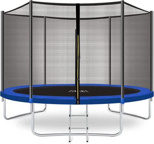 YAKEY 10FT Trampoline with Safety Enclosure Net